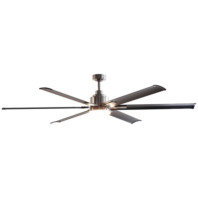 72 in. Modern Integrated LED Brushed Chrome Ceiling Fan with Light and Remote