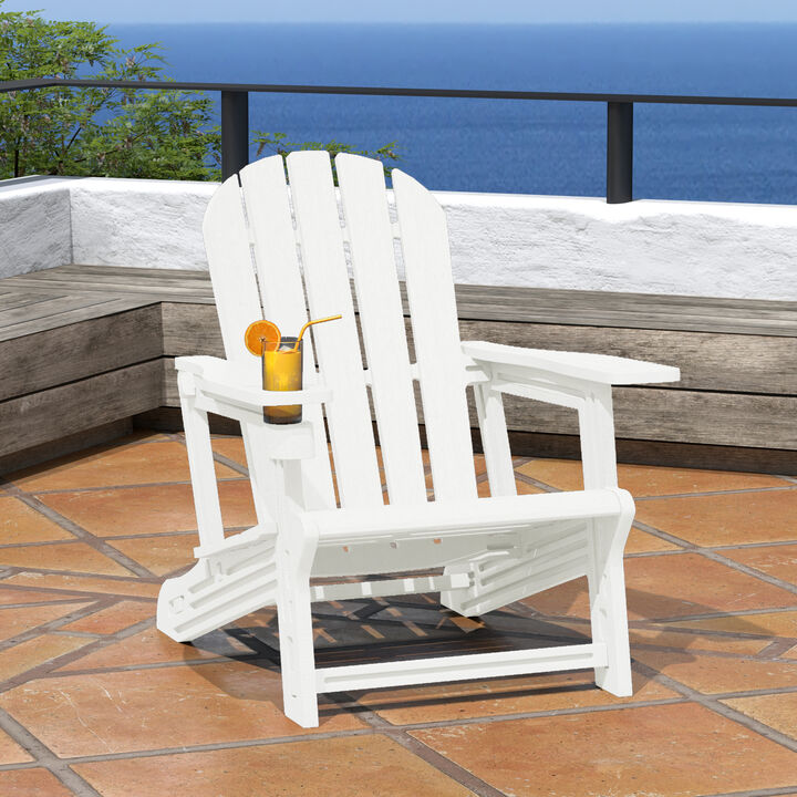 WestinTrends Tool-Free Assembly Outdoor Patio HDPE Plastic Adirondack Chair with Cup Holder