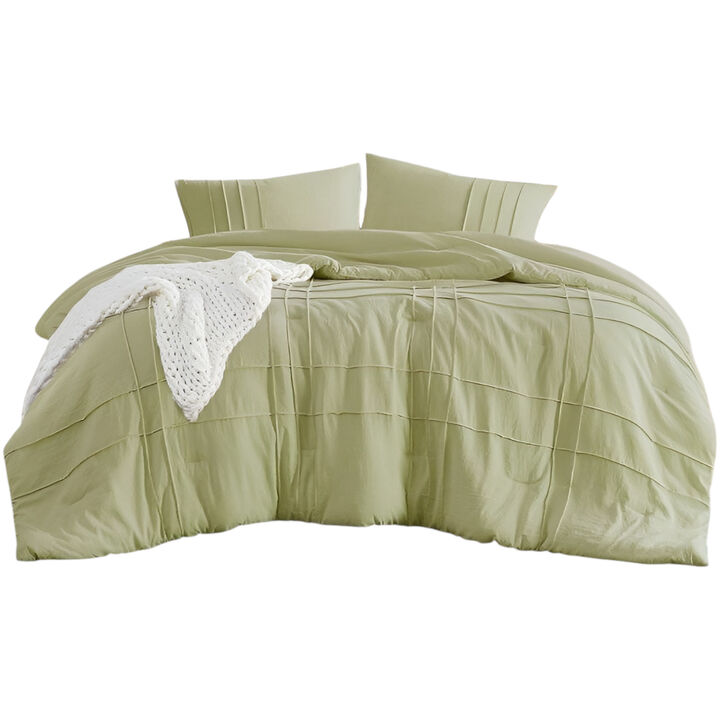 3-Piece Soft Microfiber Pleated Comforter Set – Lightweight & Cozy