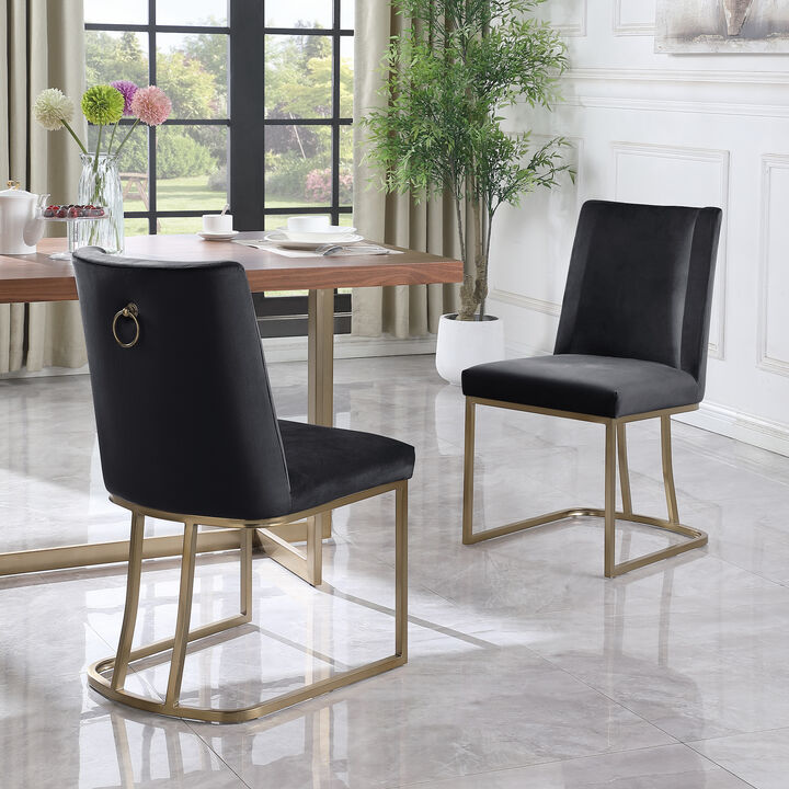 Streamdale Velvet Upholstered Dining Chairs (Set of 2)