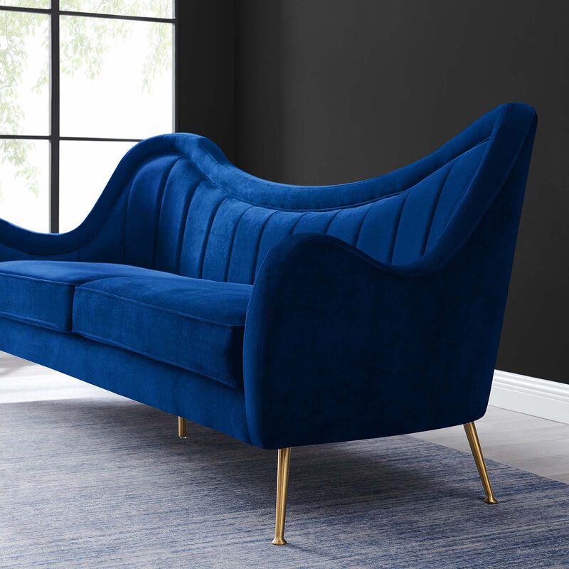 Cheshire Channel Tufted Performance Velvet Sofa image number 1