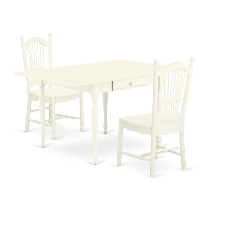 East West Furniture Dining Room Set Linen White