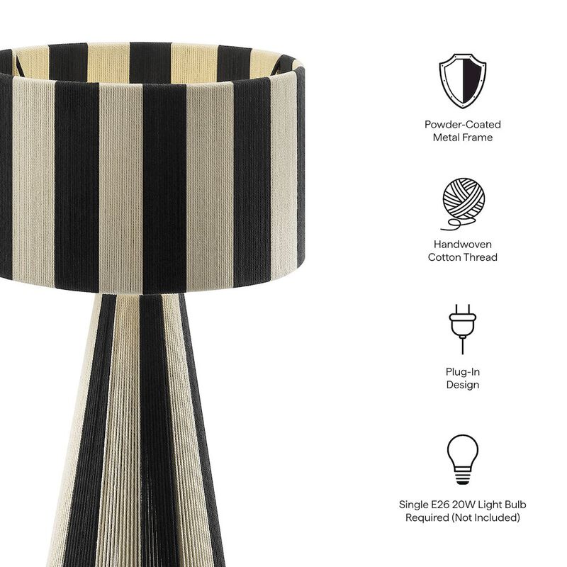 Renae Handwoven Cotton Thread Striped Table Lamp image number 1