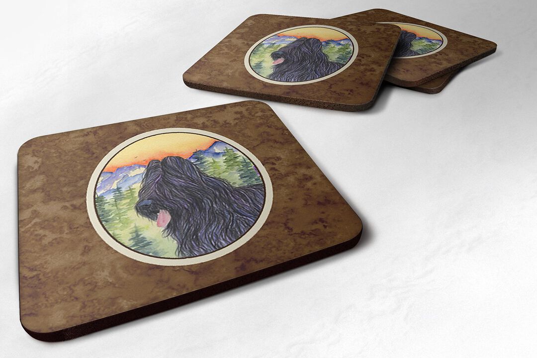 Caroline's Treasures SS8319FC Briard Foam Coasters (Set of 4), 3.5 H x 3.5 W, Multicolor