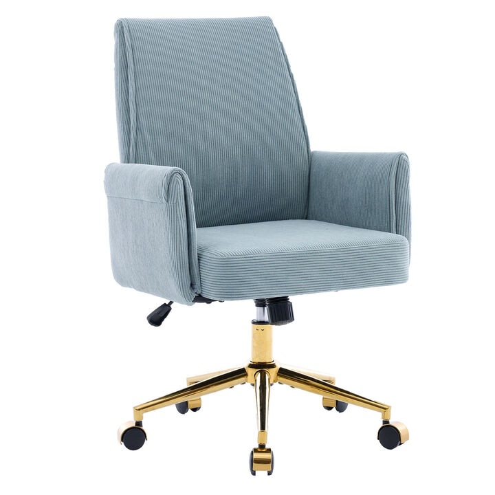 GOODSILO Ergonomic Mid-Back Liftable Office Chair with Comfortable S-Shape Backrest Support for Working and Studying