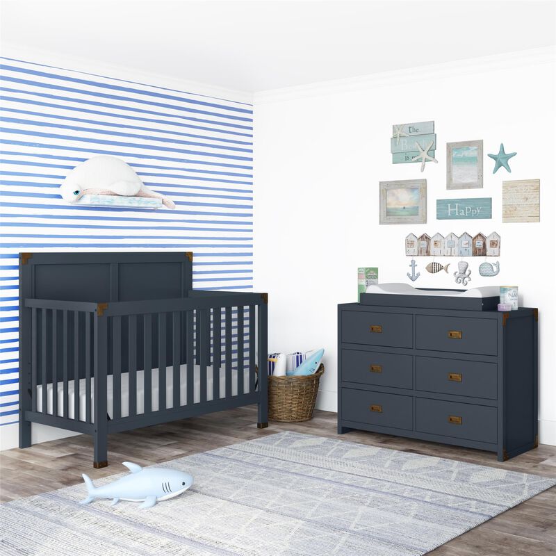 Baby Relax Frances 5-in-1 Convertible Crib, Graphite Blue image number 2