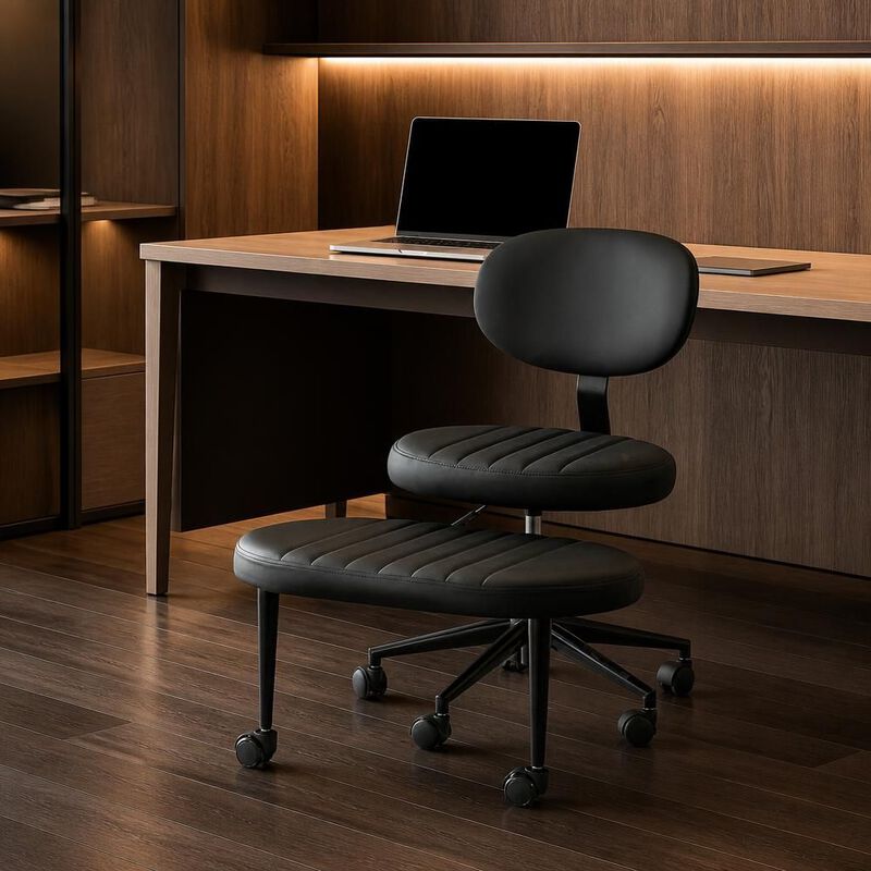 GOODSILO Ergonomic Multi-Position Cross Legged Office Chair, Swivel Rolling Meditation Fidget Chair with Back Support for Home Office image number 3
