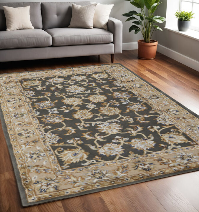 HomeRoots Floral Hand Tufted Area Rug