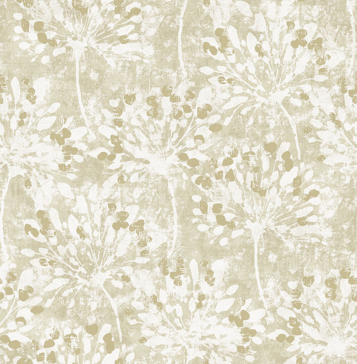 Dori Gold Painterly Floral Wallpaper