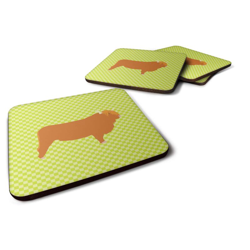 Caroline's Treasures Highland Cow Green Decorative coasters, 3.5, Multicolor