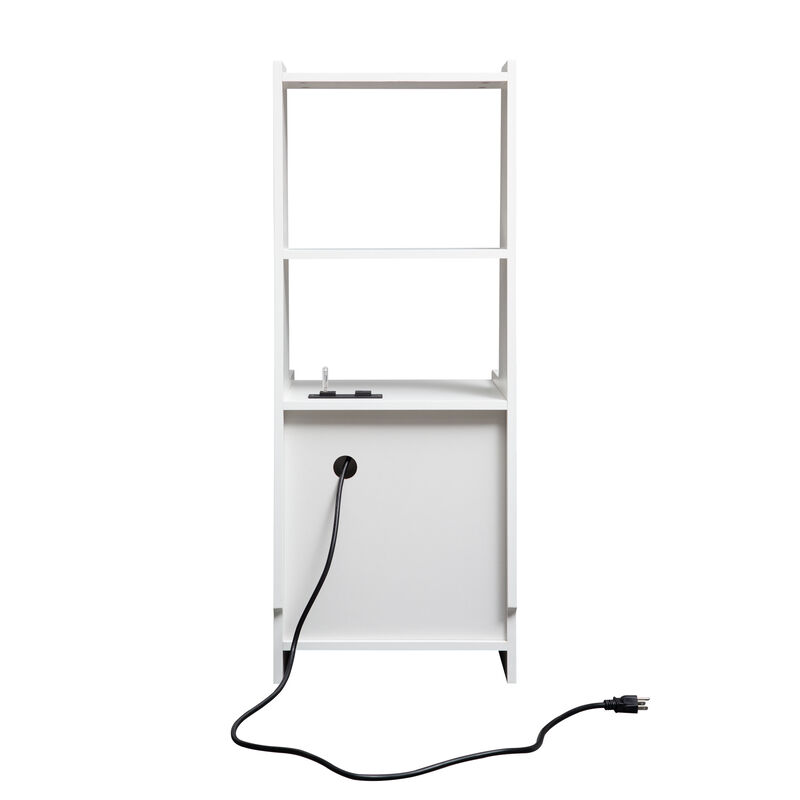 Set of 2 Assembled Nightstands with Charging Station Voice Light USB Lock image number 5