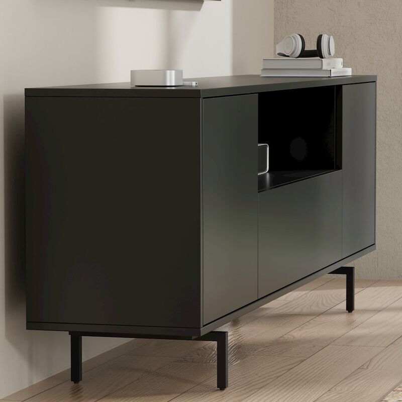 Comfort Pointe Avichi Black Laminate 3 Door TV Console