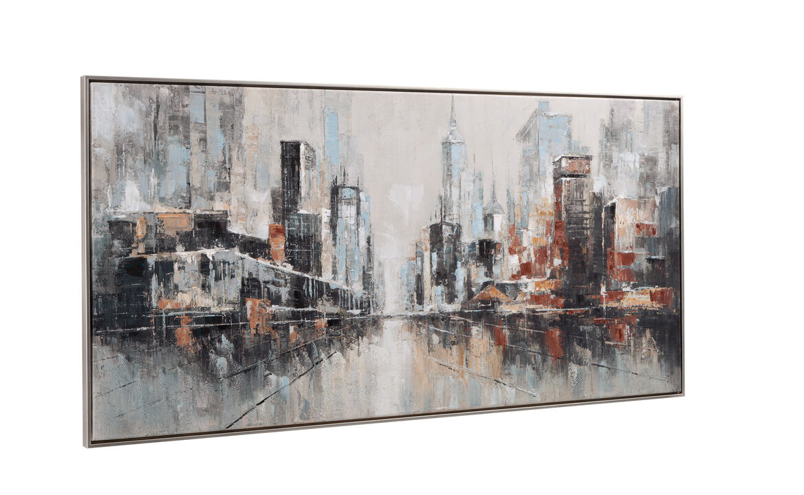 City Scape Framed Canvas