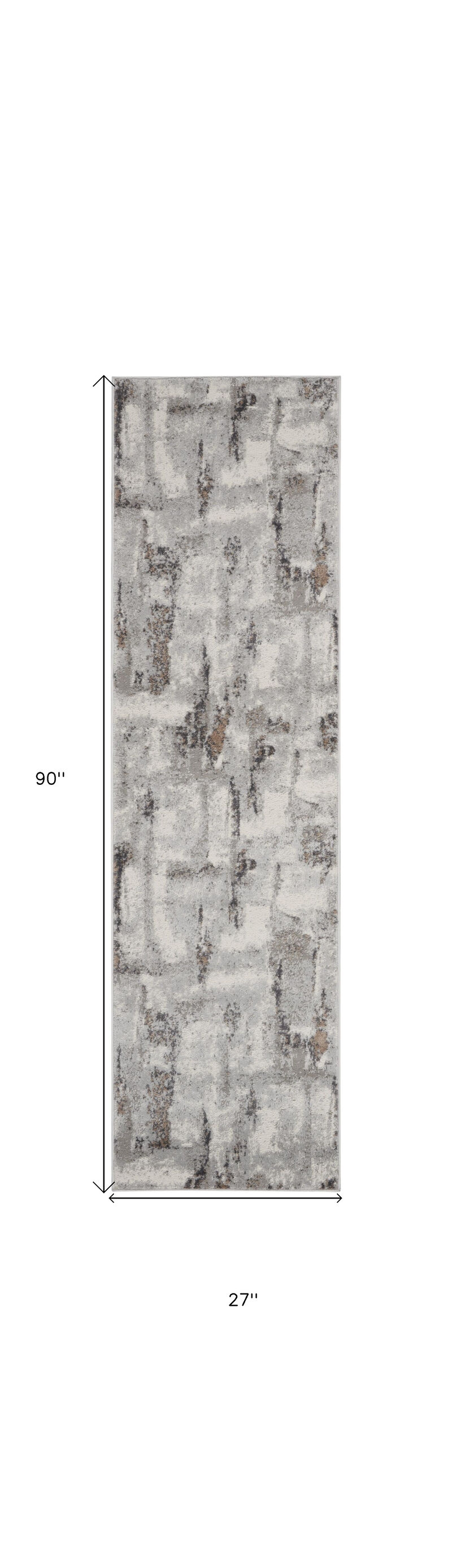 HomeRoots Abstract Non Skid Runner Rug image number 3