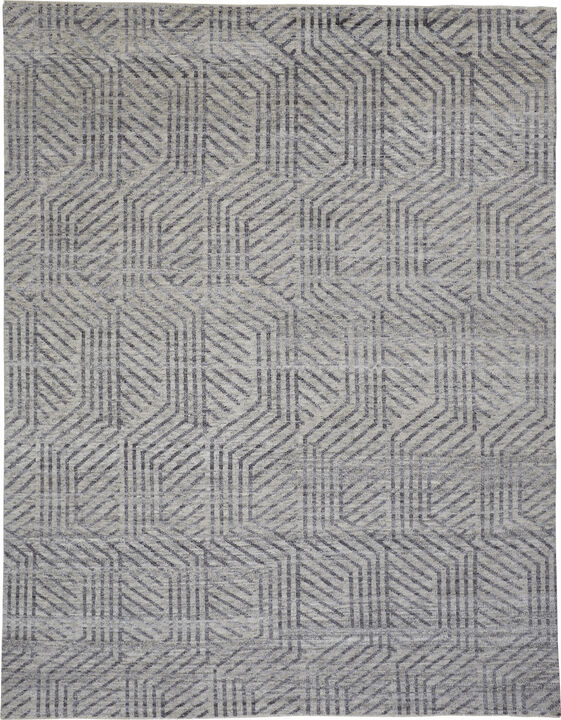 HomeRoots Wool Geometric Hand Knotted Area Rug