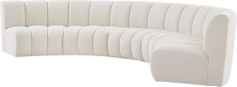 Meridian Furniture Infinity Cream Boucle Fabric 5pc. Modular Sectional image number 2