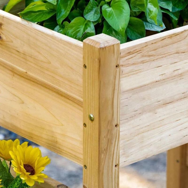 Hivvago FarmHouse 3 Wooden Elevated Planter Raised Garden Beds