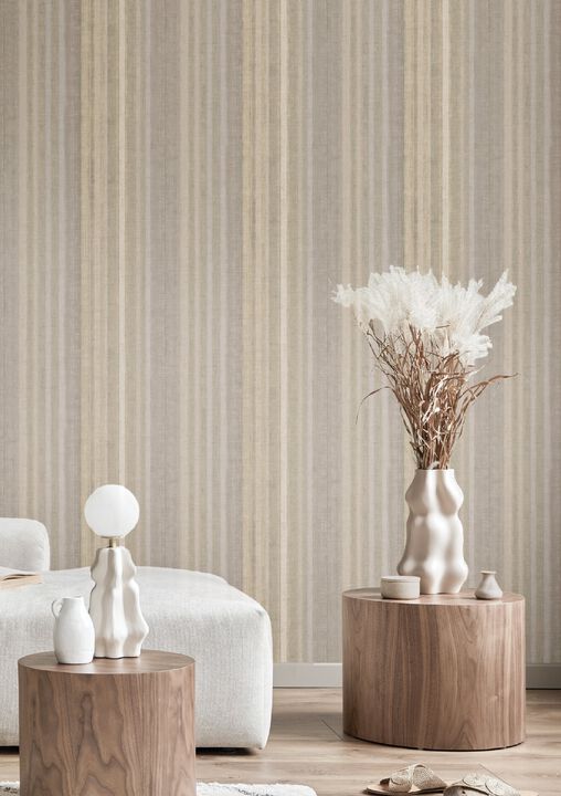 Italian Textures 4 Stripe Beige Wallpaper IT32453