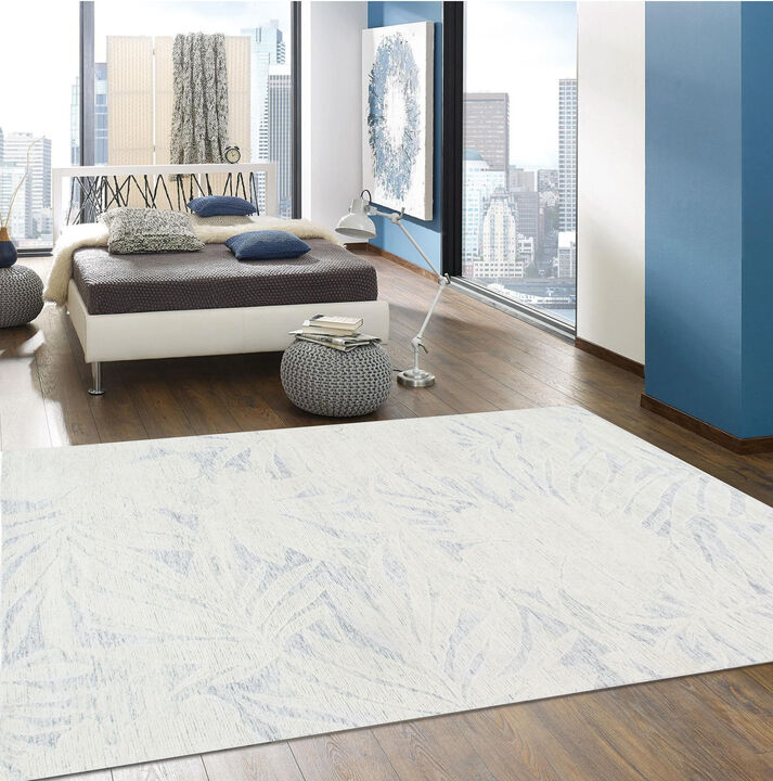 Pasargad Home Harmony Hand-Tufted Ivory/Blue Area Rug