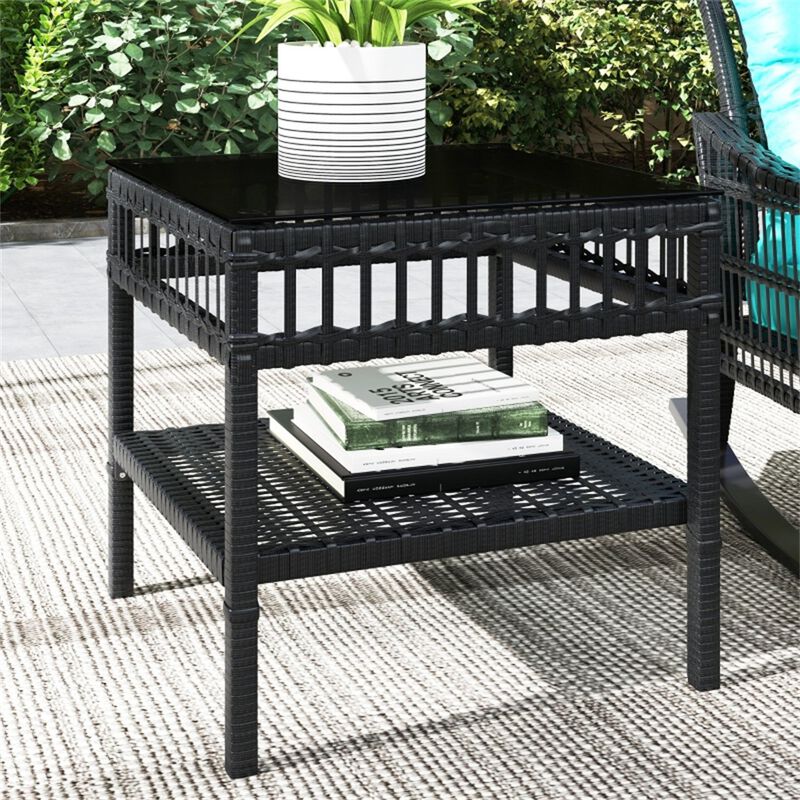 Outdoor Rattan Rocking Chair with Coffe Table Outdoor Seating image number 6