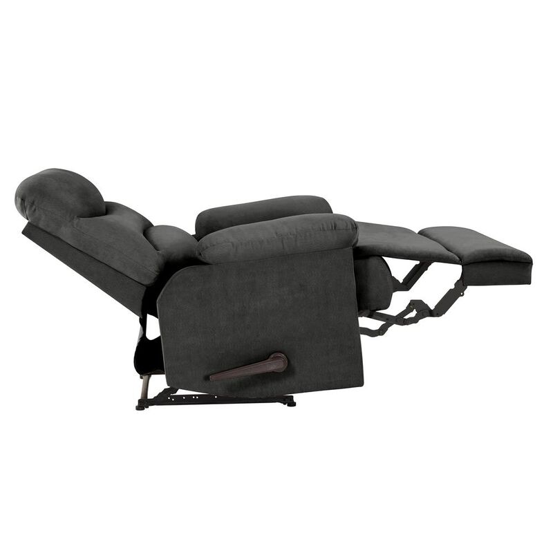 ProLounger Wall Hugger Recliner in Grey Microfiber with Stitched Back