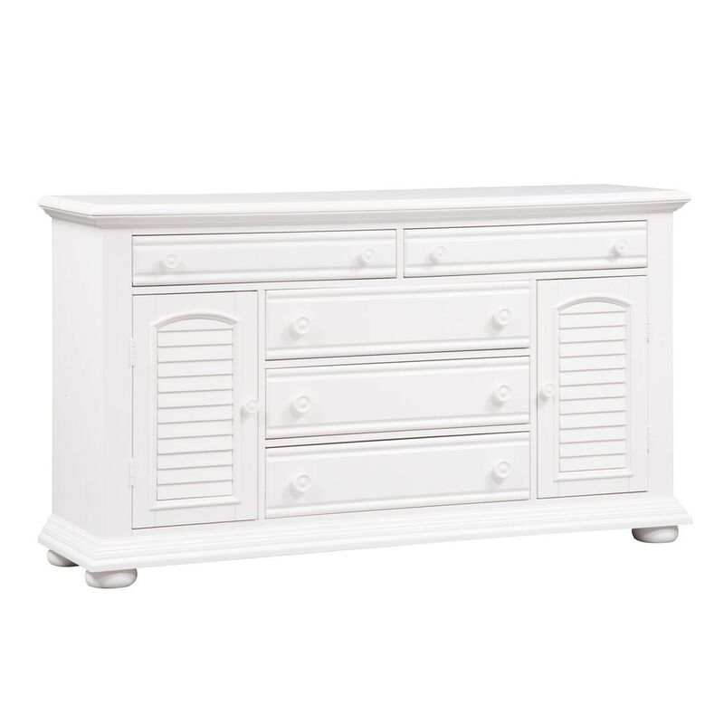 Liberty Furniture Summer House I 2 Door 5 Drawer Dresser in Oyster White image number 0