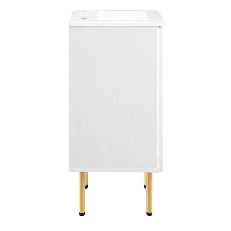 Modway Chaucer 18&rdquo; Bathroom Vanity White with Ceramic Sink Basin, 18 Inches image number 3