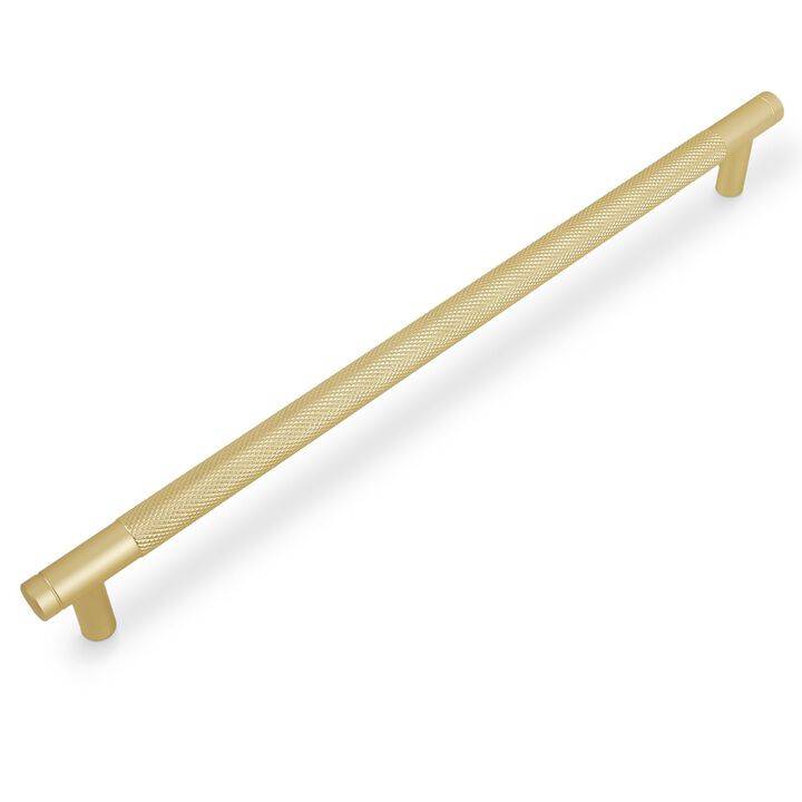 BUKOBYHE 10 Pack 10Inch Brushed Brass Kitchen Cabinet Handles Knurled Cabinet Pulls Gold Drawer Pulls Kitchen Hardware