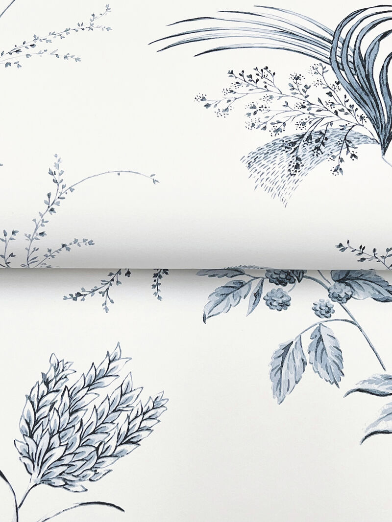 Floral Lace Navy Wallpaper (Set of 2) image number 1