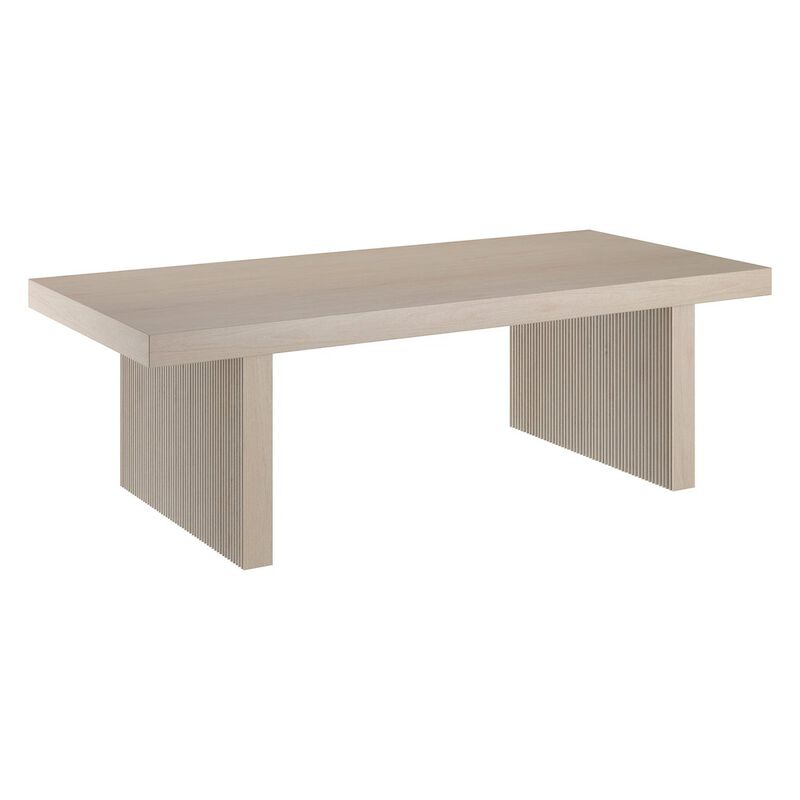 Hudson&Canal Soren 48 Wide Rectangular Coffee Table in Alder White