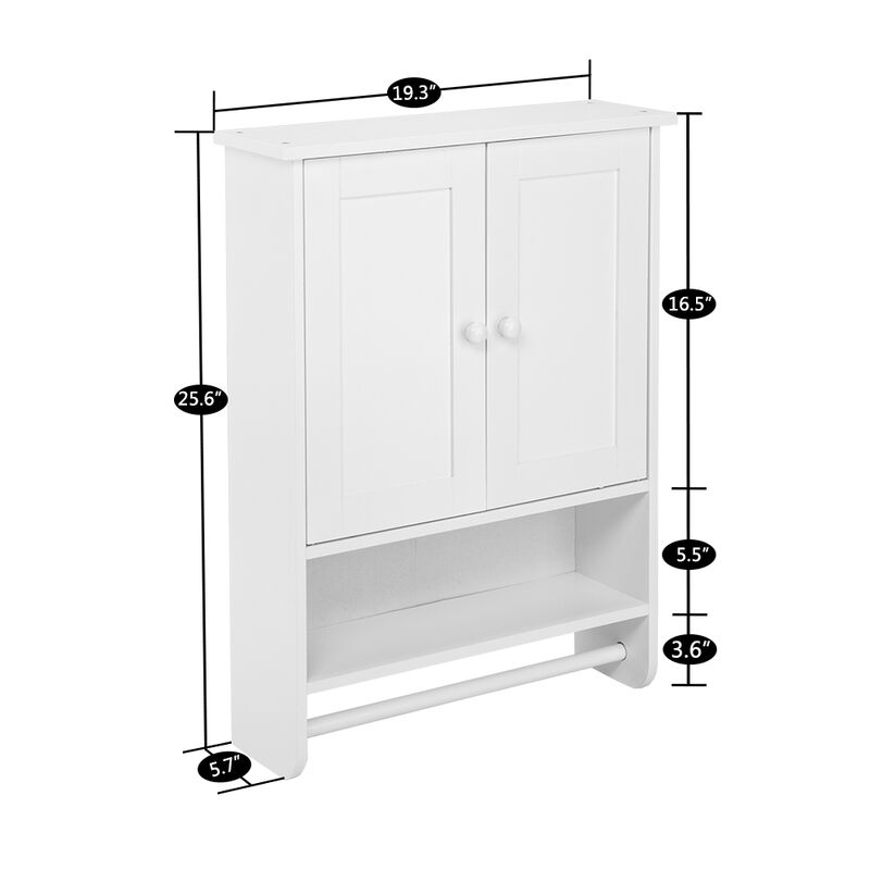 Wall Hanging Cabinet with Two Doors Wall Washer Storage Cabinet for Space-Saving Organization