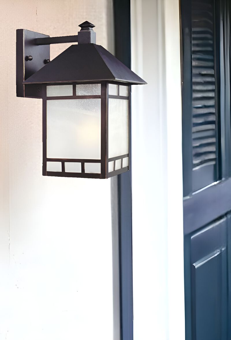 Weather Resistant Frosted Glass Outdoor Wall Lantern Fixture