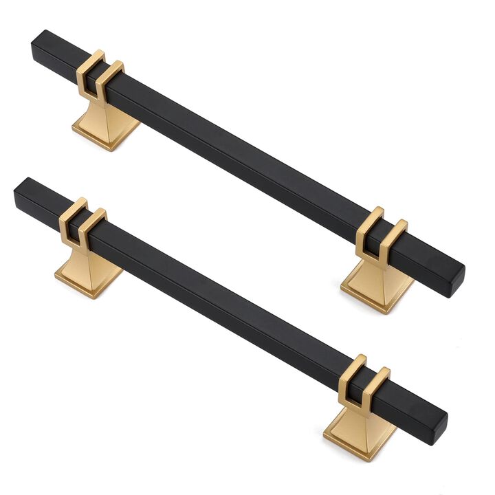 Lepatape 30 Pack 5 Inch Black and Gold Cabinet Pulls Black and Gold Cabinet Handles Kitchen Cabinet Handles Dresser Drawer Pulls