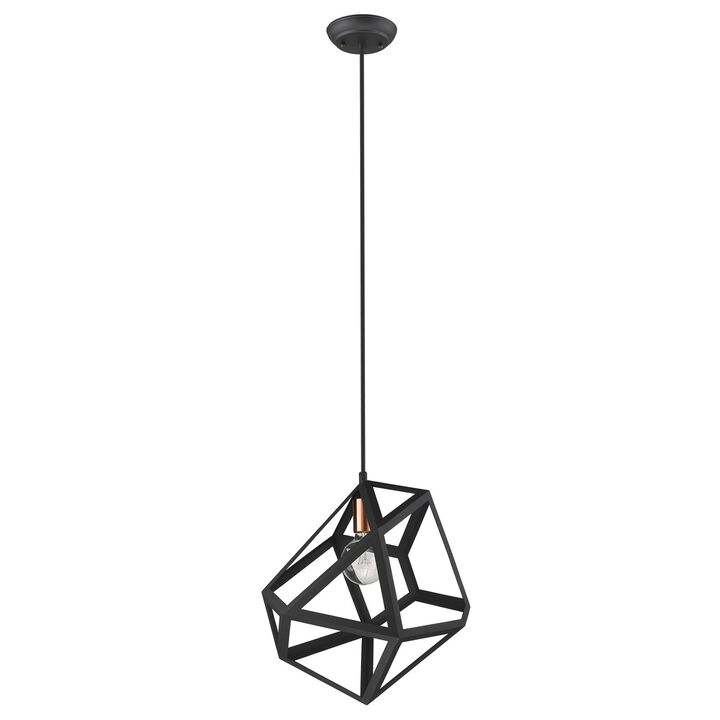Hivvago Hedron 1-Light Matte Black Pendant