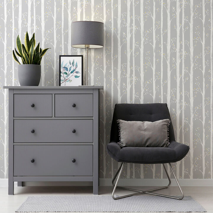 Florence Grey Forest Wallpaper