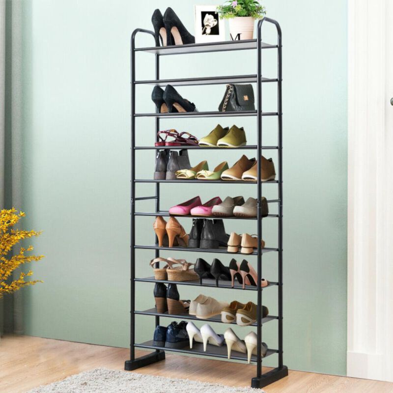 Hivvago 10-Tier Free-Standing Metal Frame Shoe Rack