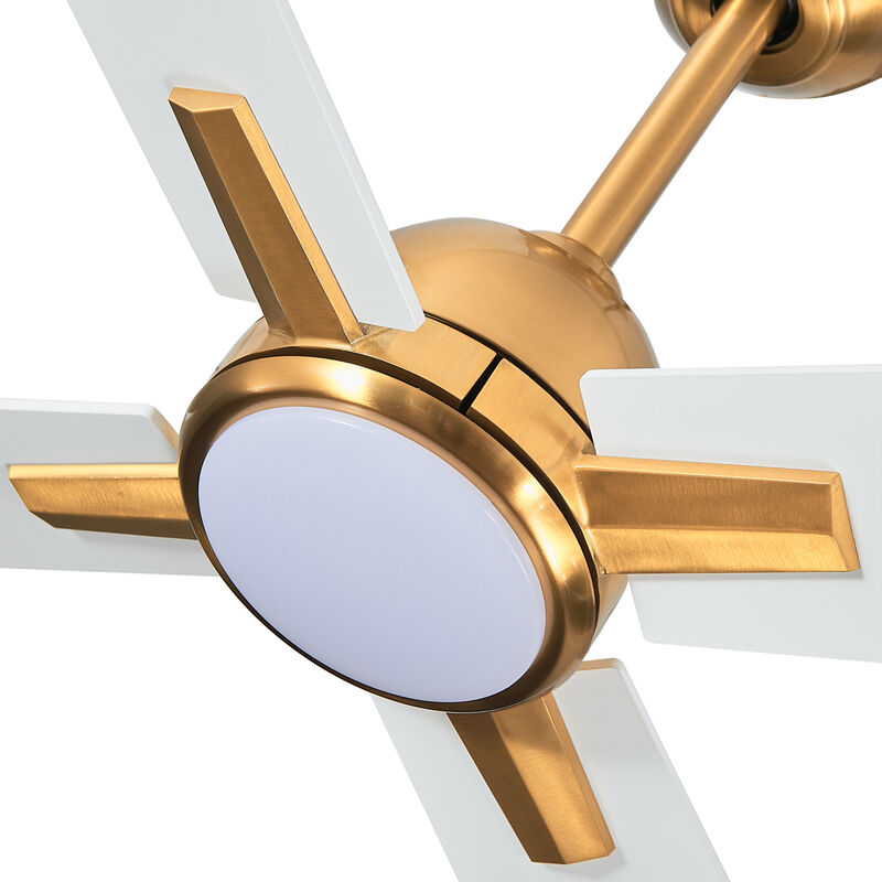 48" Modern Ceiling Fan with Dimmable LED Light, 6-Speed Reversible DC Motor, Remote Control