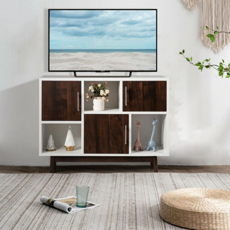 Hivvago Wood Display Sideboard Storage Cabinet with Storage Compartments