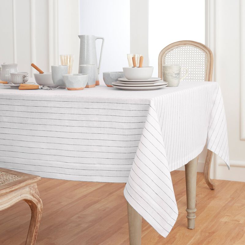 Linen Tablecloth - Pinstripe