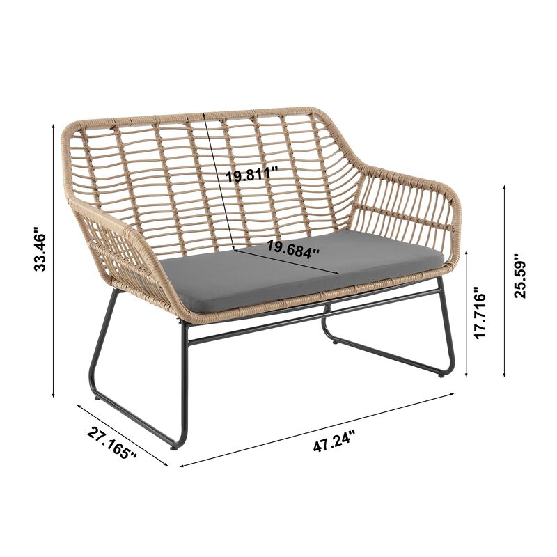 Antibes Gray 4-Piece Patio Set