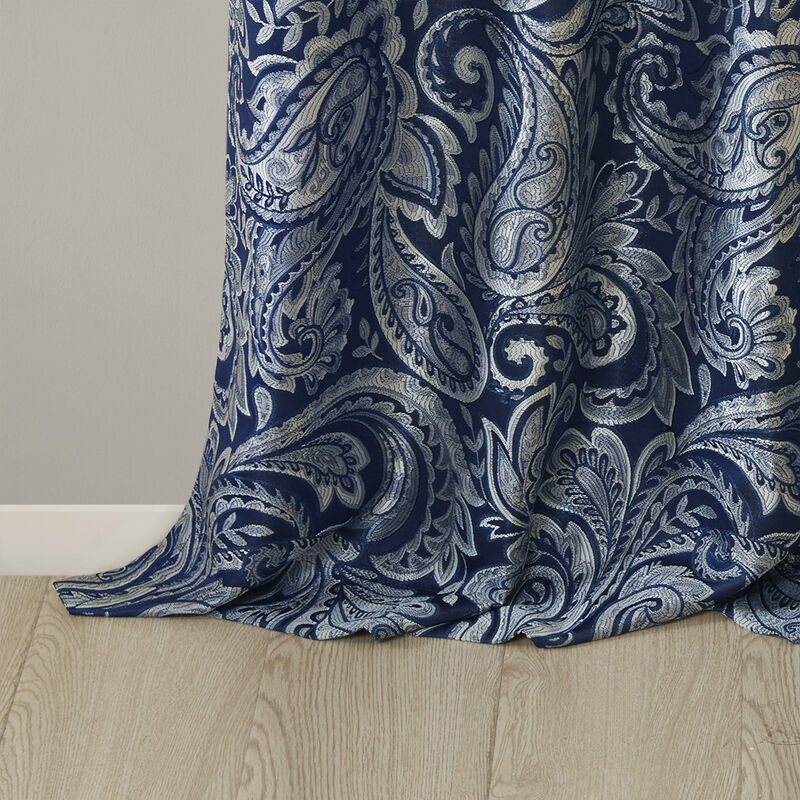 Gracie Mills Thornton Jacquard Curtain Panel Pair - 50x108" image number 3