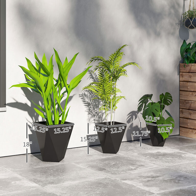 Hivvago 3-Pack Stackable MgO Planters with Drainage image number 2