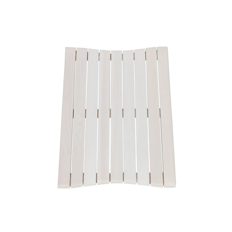 HomeRoots 23" White Teak Slat Non Slip Bath Mat image number 5