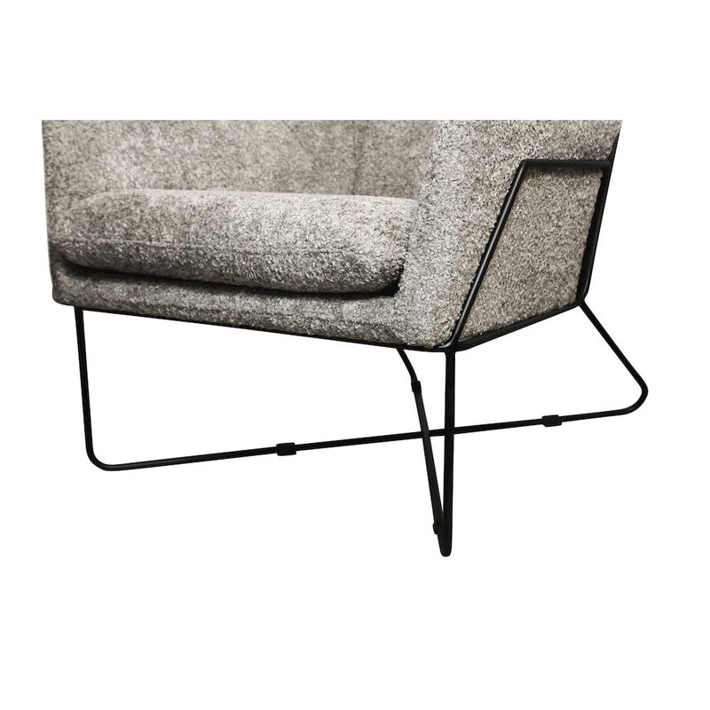 Emilia Lounge Chair in Gray Boucle Fabric