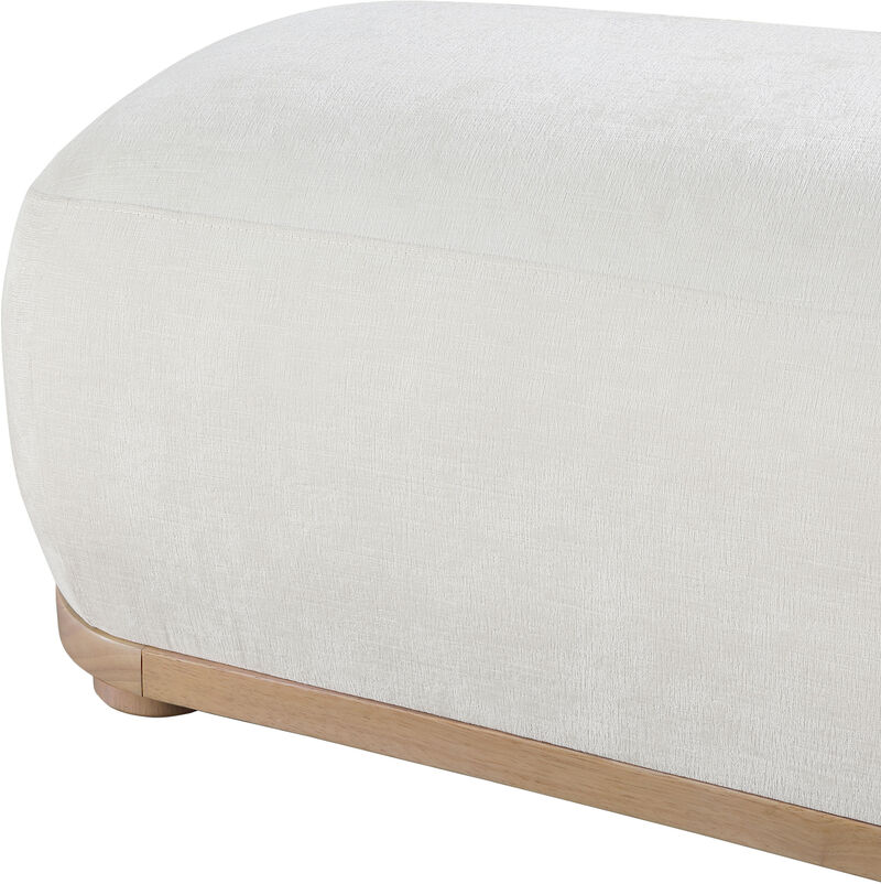 Meridian Furniture Calum Cream Chenille Fabric Bench