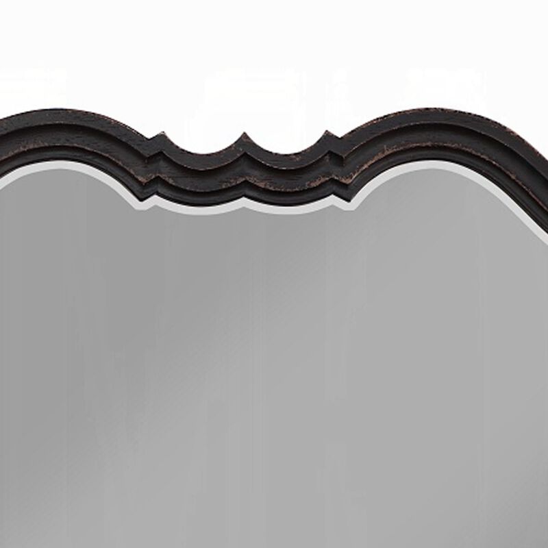 Chery Dresser Mirror, 39x46 Beveled Edges and Classic Black Wood Frame