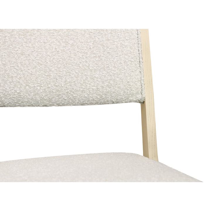 2-Piece Set: Ash Side Chair in Ivory Boucle Fabric