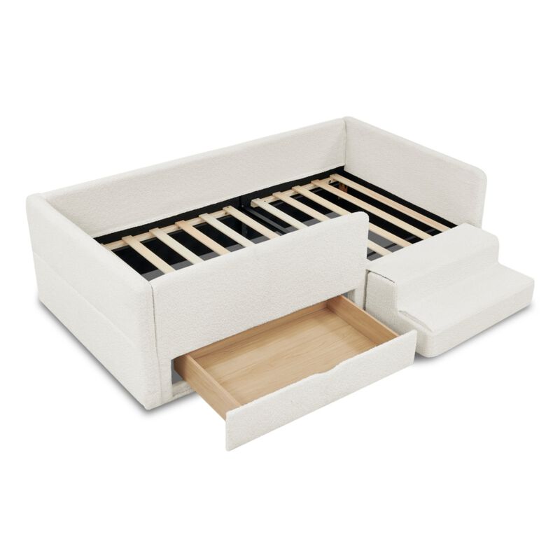 Josmok Multi-Functional Boucle Upholstered Toddler Bed image number 7