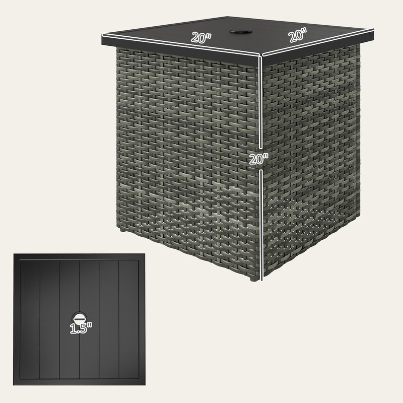 Hivvago Wicker Side Table with Umbrella Hole image number 2
