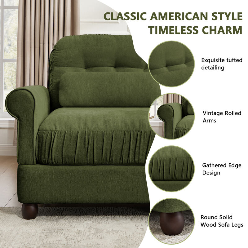 Juspep Mid Century Modern Chenille 3‑Seater Modular Sofa image number 5